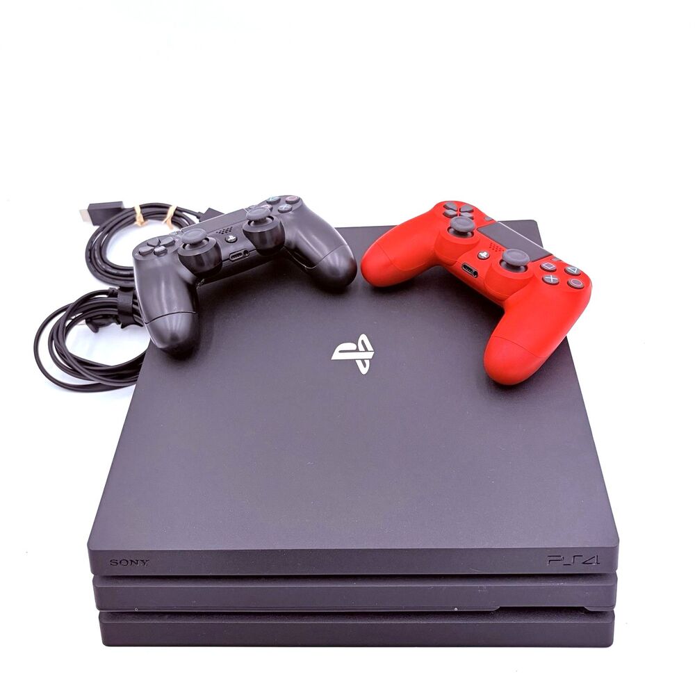 Sony PlayStation 4 Pro 1TB Console Bundle 2 Controllers CUH-7215B PS4 Tested